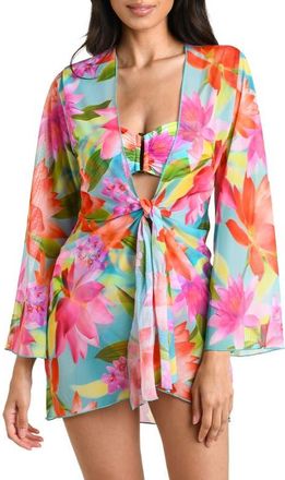 La Blanca Sunset Botanica Mini Cover-Up in Blue/green Multi at Nordstrom, Size X-Large
