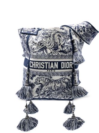Dior 2021 Canvas Embroidered Toile De Jouy D Bubble bucket bag - women - Canvas - One Size - Blue