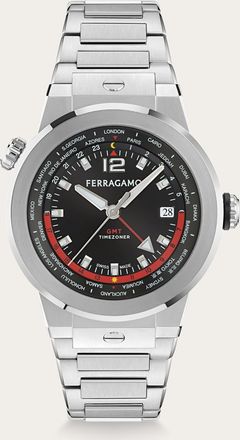 Ferragamo Men F-80 gmt watch Black