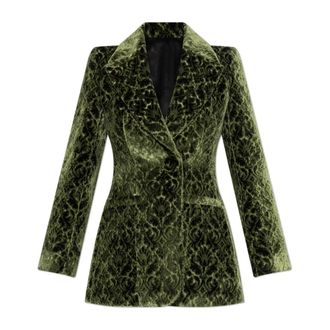 Burberry Blazers, female, Green, Size: 3XS Virginia Velvet Blazer
