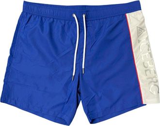 Iceberg Tweekleurige Logo Navy Zwemshorts - Heren - Strandmode - Blauw - XL - Katoen - Badmode
