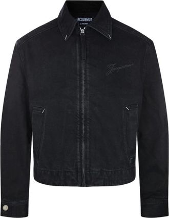 Jacquemus Heren, Jassen, Zwart, Maat: M Denim