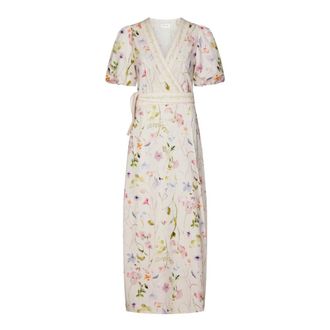 Neo Noir Midi Jurk - Dames - Casual kleedjes - Veelkleurig - XS - Katoen - Kleedjes