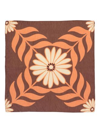 Osklen Sjaal met bloemenprint - Bruin