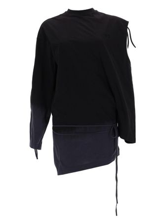 Yohji Yamamoto Asymmetrical Shoulder Cut-Out Long Sleeve Top