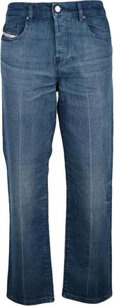 Diesel Blue D-Viker Regular Fit Cotton Elastane Jeans