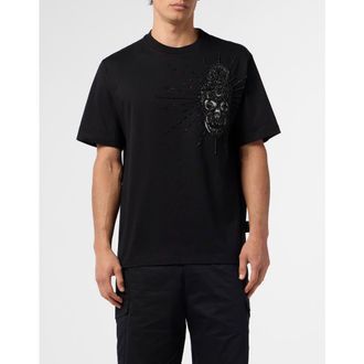 Philipp Plein Round Neck T-Shirt Skull Stones Men in Black/black at Nordstrom, Size Xx-Large