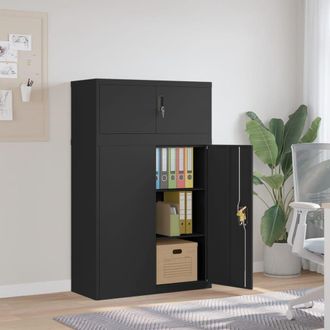 vidaXL Armario Archivador De Acero Negro 90x40x145 Cm Vidaxl