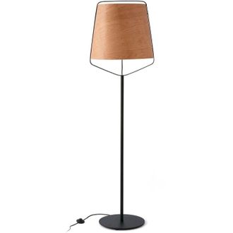 Faro Barcelona Stood Piantane E27 Nero + Legno Max 20W Marca Faro