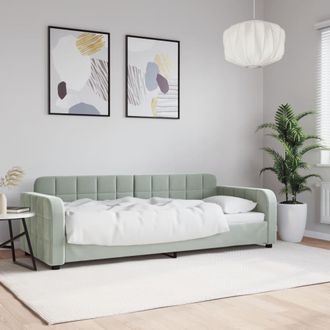 vidaXL Sof&aacute; Cama Sin Colch&oacute;n Terciopelo Gris Claro 80x200 Cm Vidaxl