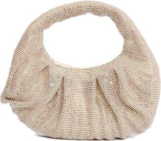 Twentyfourhaitch Mezzaluna Strass Clutch - Dames - Handtassen - Roze - ONE Size - Leer - Tassen
