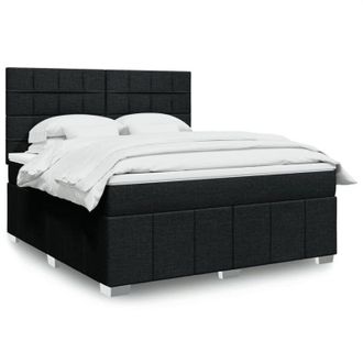 vidaXL Vidaxl - Cama Box Spring Con Colch&oacute;n Tela Negro 180x200 Cm