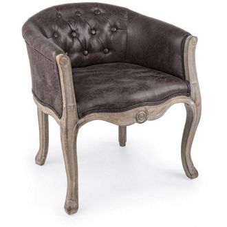 BIZZOTTO Poltrona Diva per interno, Struttura In Rubber Wood, Seduta Rivestita In Poliestere 60 x 60 x 70h cm -Naturale