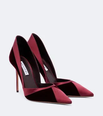 Aquazzura Salones Shadow de terciopelo y sat&eacute;n