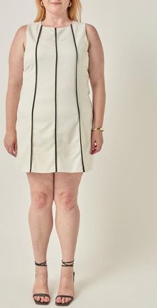 endless rose Sleeveless Minidress in White/black at Nordstrom, Size 2X