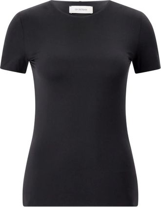 Sportmax Tops, Dames, Zwart, M, Modern Aansluitend T-Shirt
