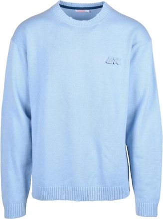 Sun 68 Light Blue Merino-Cashmere Crewneck Sweater