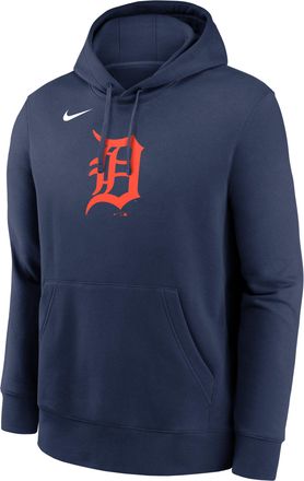 Nike Detroit Tigers Logo Club Nike Mens MLB Pullover Hoodie in Blue | NKDK44BDG-CKX