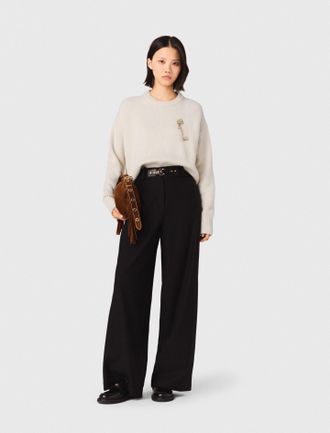 Maje Wide-leg Suit Trousers - Black - Maje