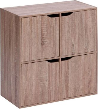 5five Simply Smart Mix n door estantería de 4 puertas de madera clara - 5five