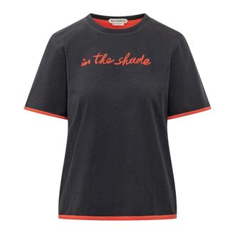 J.W.Anderson Tops, Dames, Zwart, XS, Katoen, In the Shade Tee