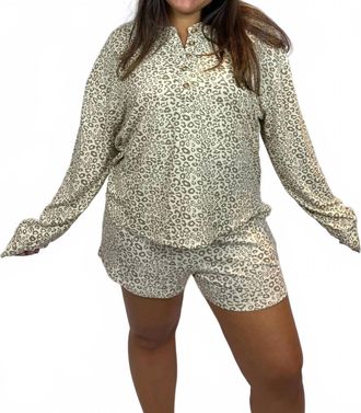 HYFVE Lazy Day Shorts Set In Leopard Print