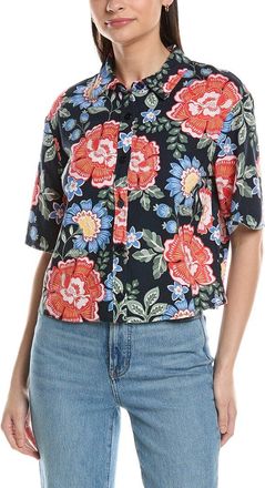 Ellen Tracy Linen-Blend Camp Shirt