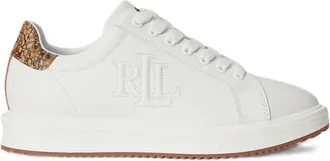 Ralph Lauren Textured Snakeskin Accent Low-Top Sneakers