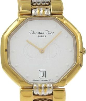Dior Pre-owned Watches, male, White, Size: ONE SIZE Pre-owned Octagon Stainless Steel Watch