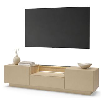 Dmora Mueble Para Tv Kakaha, Un Caj&oacute;n, 2 Estantes, 2 Puertas, 176x40x43h Cm Marr&oacute;n Claro
