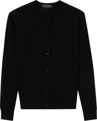Brooks Brothers Merino wollen vest - Dames - Ronde hals truien - Zwart - S - Wol - Truien & Vesten