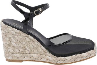 Stuart Weitzman Black Bareitall Wedge Espadrilles