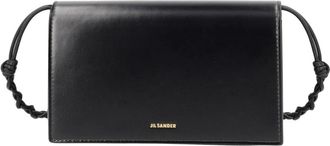 Jil Sander Tassen, Dames, Zwart, ONE Size, Leer, Tangle Portemonnee met Riem