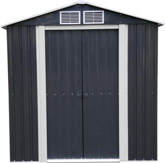 Foresta Caseta De Jard&iacute;n Met&aacute;lica 195x131cm - 2,55m&sup2; - Techo A Dos Aguas - Puerta Doble De 75cm - Am2013.2 Foresta
