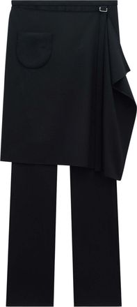 Courr&egrave;ges Overskirt wool tailored trousers - women - Wool/Elastane - 40 - Black