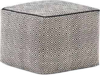 Simpli Home Brynn Boho Square Pouf