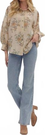 Entro Vera Long Sleeve Top In Ecru