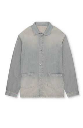 Fortela Underminer Pinstripe Denim Jacket in Bleach Wash at Nordstrom, Size 46 Eu