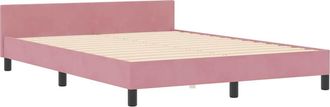 vidaXL Vidaxl Letto A Molle Con Testiera Rosa 140 X 190 Cm Velluto