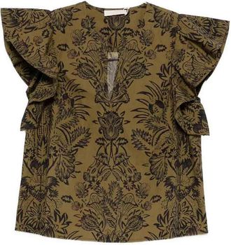 Ulla Johnson Severine Flutter Sleeve Top