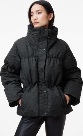 AllSaints Polyester Peckham Geometric Jacquard Puffer Jacket, Size: UK 10/US 6