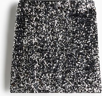 H&M Minijupe mit Pailletten - Grau