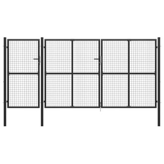 vidaXL Vidaxl - Puerta De Jard&iacute;n De Acero Gris Antracita 400x150 Cm