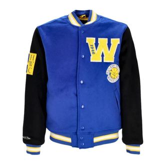 Mitchell & Ness NBA Team Legacy Varsity Jack - Heren - Bomber jackets - Blauw - L - Wol - Jassen