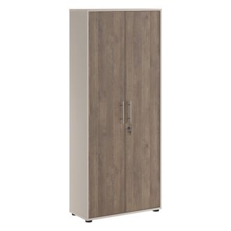 Dmora Armario Multiuso 2 Puertas Saponara, 4 Estantes, 2 Puertas, 5 Compartimentos, 79x188h Cm Beige