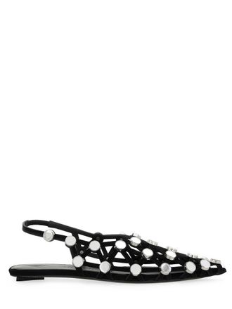 The Attico Womens 100% Leather Sandals - Black - Size EU 40