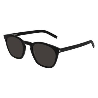 Saint Laurent Sunglasses, male, Black, Size: 49 MM Black Slim Sunglasses SL 28