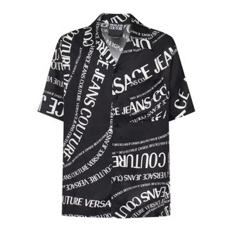 Versace Jeans Couture Short Sleeve Shirts, male, Black, Size: XL Camicia M/C