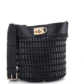 Ferragamo The Studio Bucket Bag Woven Leather