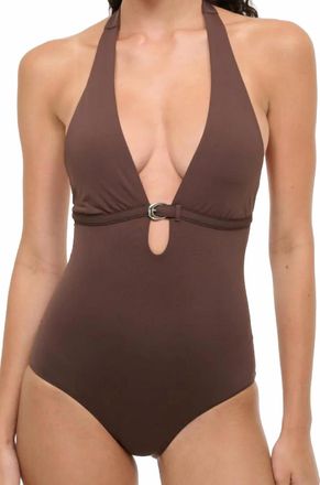Staud La Jolla One Piece In Dark Chocolate
